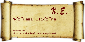 Nádasi Eliána névjegykártya